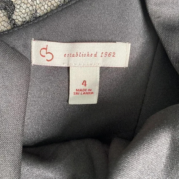 Dress Barn Bodice Lace Back Straight Midi Black Satin Like Dress Size 4 - Picture 5 of 16